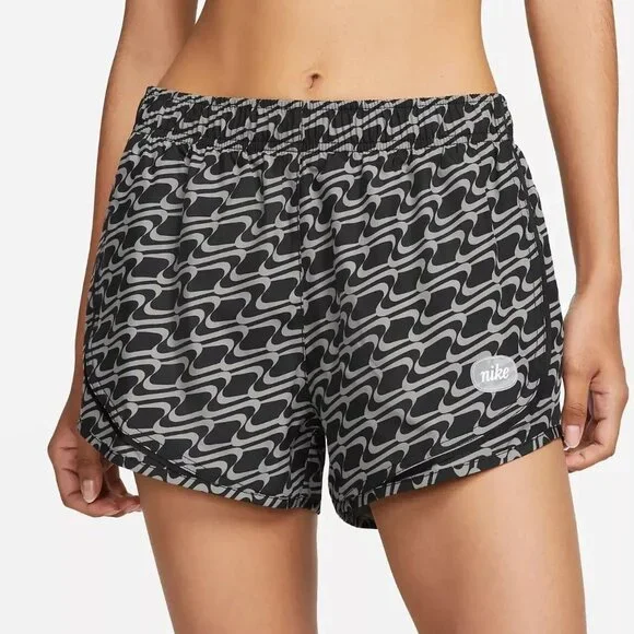 Nike Dri-FIT Tempo Icon Clash 3" Women's Running Shorts Black/Gray Sz MEDIUM - Picture 1 of 7